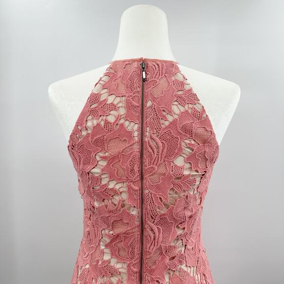 KEEPSAKE the Label Lonely Love Lace Overlay Halter Midi Dress in Rose Size S - Picture 5 of 14